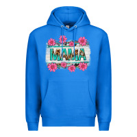 True Royal mama leopard with turquoise background Premium Hoodie - texasbilliewilder