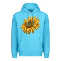 Ocean Blue sunflower Premium Hoodie - RanaPortraitStore