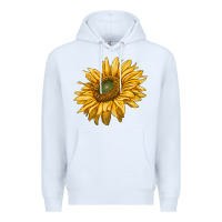 White sunflower Premium Hoodie - RanaPortraitStore