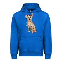 Cobalt Chihuahua with christmas lights Urban Hoodie - RanaPortraitStore