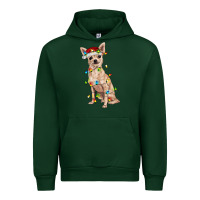 Forest Green Chihuahua with christmas lights Urban Hoodie - RanaPortraitStore