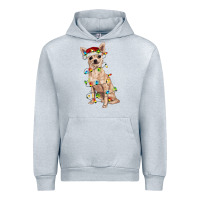 Heather Grey Chihuahua with christmas lights Urban Hoodie - RanaPortraitStore