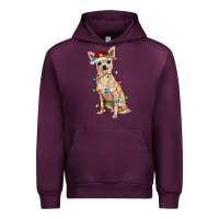Mauve Wine Chihuahua with christmas lights Urban Hoodie - RanaPortraitStore