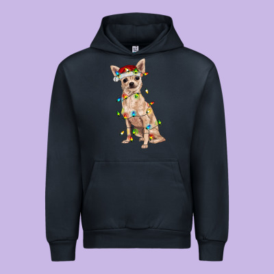 Chihuahua With Christmas Lights Urban Hoodie Designed By Ranaportraitstore