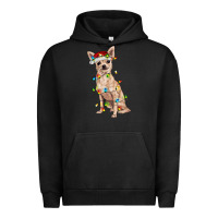 Pigment Black Chihuahua with christmas lights Urban Hoodie - RanaPortraitStore