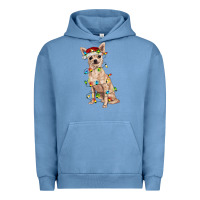 Pigment Pebble Blue Chihuahua with christmas lights Urban Hoodie - RanaPortraitStore