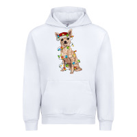 White Chihuahua with christmas lights Urban Hoodie - RanaPortraitStore