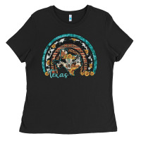 Black texas map sunflower leopard cowhide aztec turquoise gemstone rainbow Ladies Tee - Artiststas
