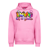 Fuchsia Pink love has no gender Urban Hoodie - Zillion Design Studio