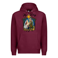 Burgundy oh holy night holy family Premium Hoodie - RanaPortraitStore