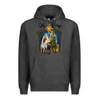 Charcoal Heather oh holy night holy family Premium Hoodie - RanaPortraitStore
