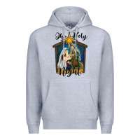 Heather Grey oh holy night holy family Premium Hoodie - RanaPortraitStore