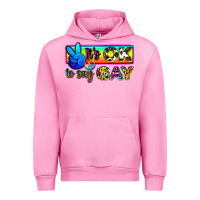 Fuchsia Pink it's ok to say gay Urban Hoodie - Zillion Design Studio