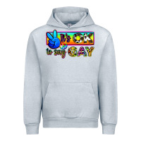 Heather Grey it's ok to say gay Urban Hoodie - Zillion Design Studio