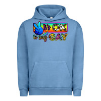 Pigment Pebble Blue it's ok to say gay Urban Hoodie - Zillion Design Studio