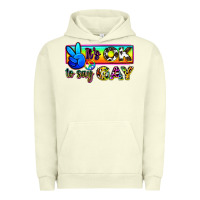 Pigment Pistachio it's ok to say gay Urban Hoodie - Zillion Design Studio