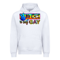 White it's ok to say gay Urban Hoodie - Zillion Design Studio