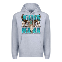 Heather Grey mama mama mama Premium Hoodie - texasbilliewilder