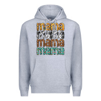 Heather Grey mama mama mama mama mothers day Premium Hoodie - texasbilliewilder