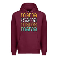 Burgundy mama mama mama mama mothers day Premium Hoodie - texasbilliewilder