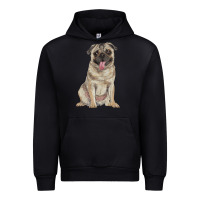 Black pug Urban Hoodie - RanaPortraitStore