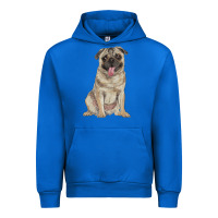 Cobalt pug Urban Hoodie - RanaPortraitStore
