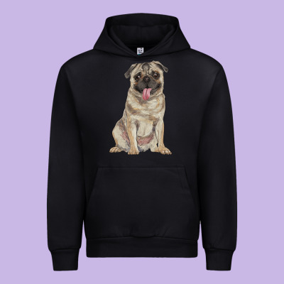 Pug Urban Hoodie Designed By Ranaportraitstore
