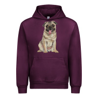 Mauve Wine pug Urban Hoodie - RanaPortraitStore