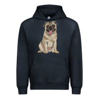 Navy pug Urban Hoodie - RanaPortraitStore
