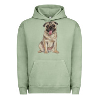 Pigment Oil Green pug Urban Hoodie - RanaPortraitStore