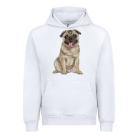 White pug Urban Hoodie - RanaPortraitStore