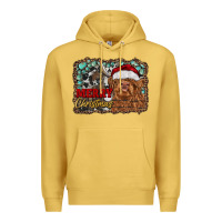 Antique Gold merry Christmas highland cow Premium Hoodie - RanaPortraitStore
