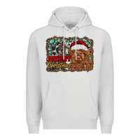 Dove Grey merry Christmas highland cow Premium Hoodie - RanaPortraitStore