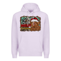Lilac merry Christmas highland cow Premium Hoodie - RanaPortraitStore