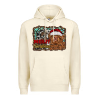 Sandshell merry Christmas highland cow Premium Hoodie - RanaPortraitStore