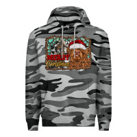 Slate Camo merry Christmas highland cow Premium Hoodie - RanaPortraitStore