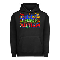 Pigment Black please be patient i have autism Urban Hoodie - Zillion Design Studio