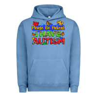 Pigment Pebble Blue please be patient i have autism Urban Hoodie - Zillion Design Studio
