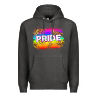 Charcoal Heather pride flag Premium Hoodie - Zillion Design Studio