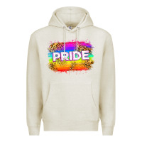 Oatmeal Heather pride flag Premium Hoodie - Zillion Design Studio