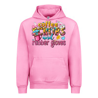 Fuchsia Pink coffee scrubs and rubber gloves Urban Hoodie - texasbilliewilder