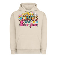 Pigment French Oak coffee scrubs and rubber gloves Urban Hoodie - texasbilliewilder