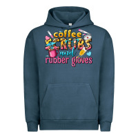 Pigment Midnight Navy coffee scrubs and rubber gloves Urban Hoodie - texasbilliewilder
