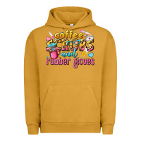 Pigment Peanut Butter coffee scrubs and rubber gloves Urban Hoodie - texasbilliewilder