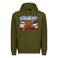 Merry Christmas Highland Cow With Farm Premium Hoodie | Teevron