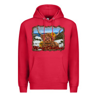 Cardinal merry christmas highland cow with farm Premium Hoodie - RanaPortraitStore