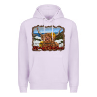 Lilac merry christmas highland cow with farm Premium Hoodie - RanaPortraitStore