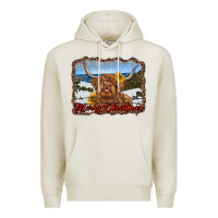 Oatmeal Heather merry christmas highland cow with farm Premium Hoodie - RanaPortraitStore