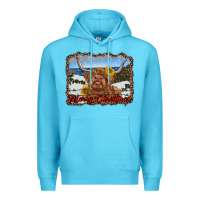 Ocean Blue merry christmas highland cow with farm Premium Hoodie - RanaPortraitStore