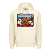 Sandshell merry christmas highland cow with farm Premium Hoodie - RanaPortraitStore